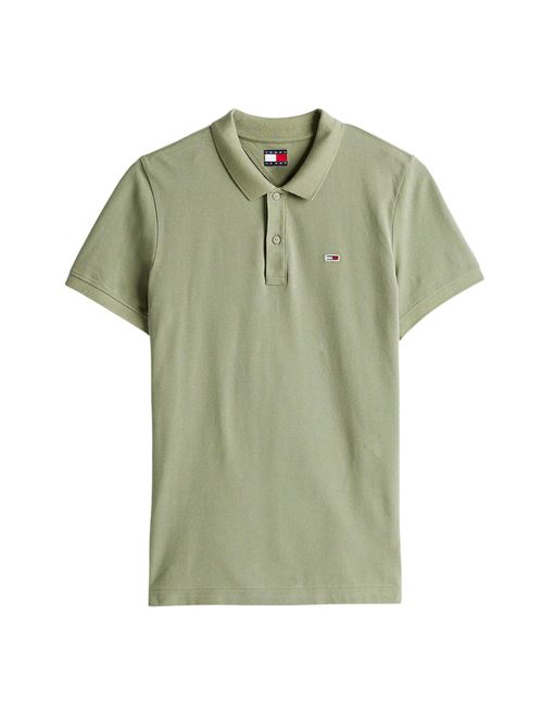 Polo uomo verde militare in cotone Tommy Jeans | DM0DM20676MR6